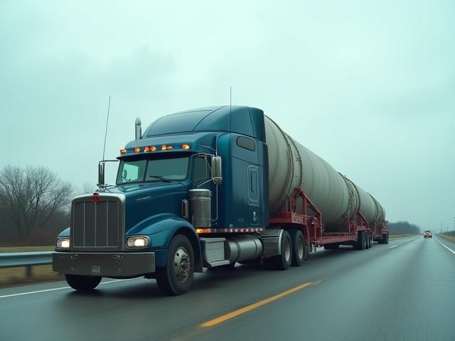 Heavy haul transport of large concrete pipes for Missouri highway expansion
