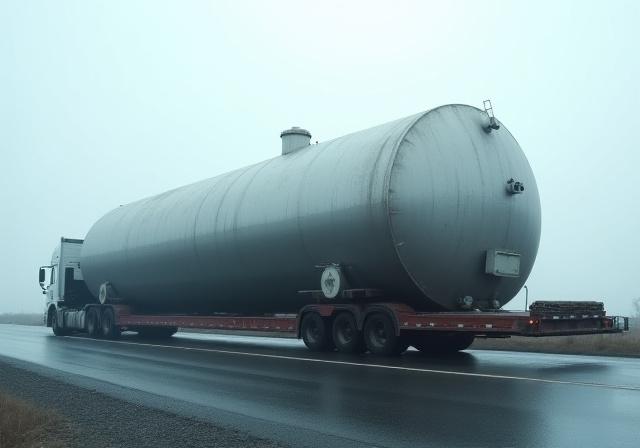 Large manufacturing pressure vessel transport