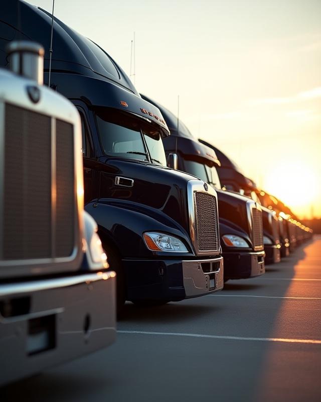 Line of Outlaw Trucking heavy haul configurations ready for deployment